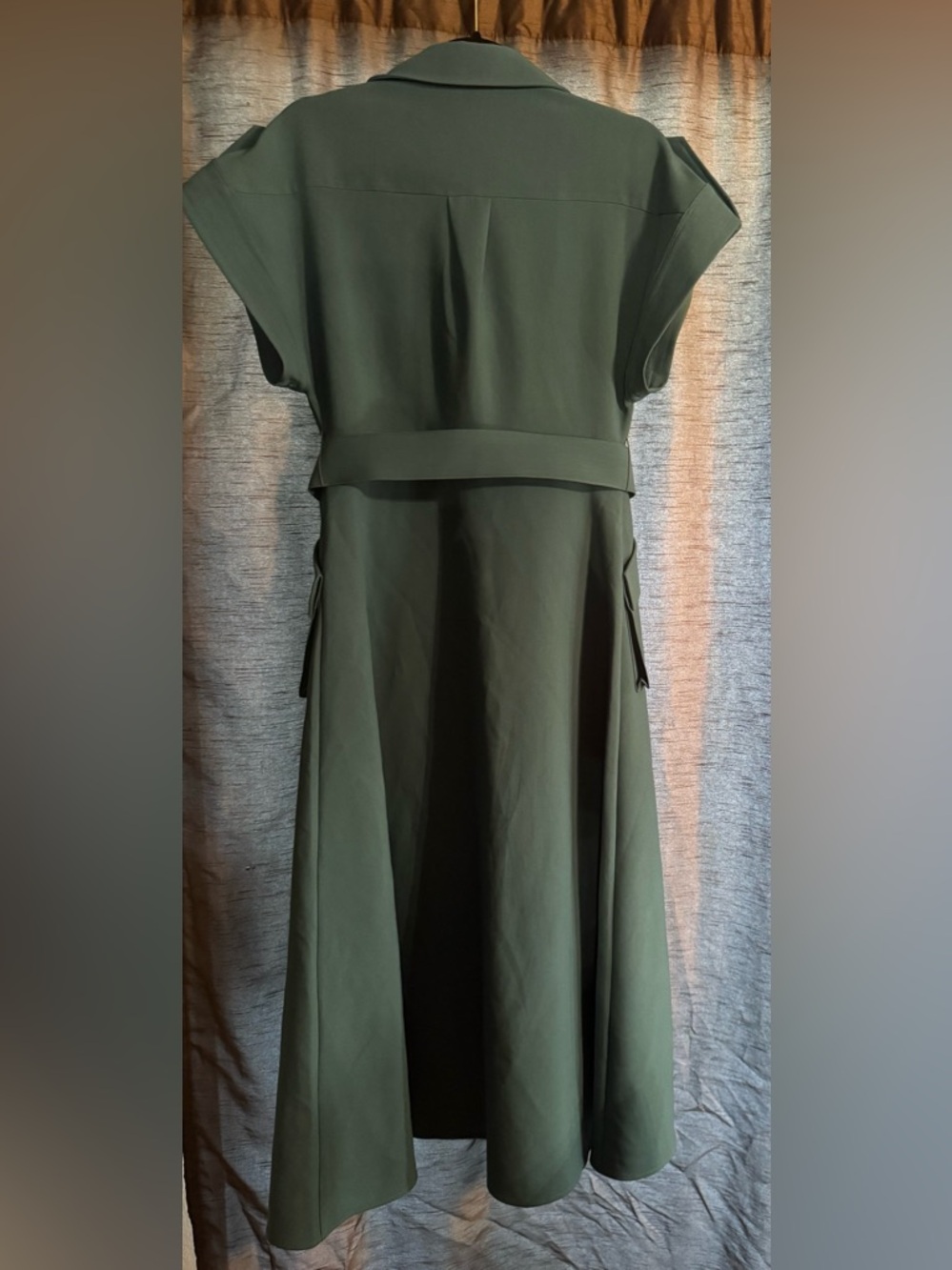 Leo Lin Audrey Short-Sleeve Pocket Midi Shirtdress | US 6 - Picture 4 of 9